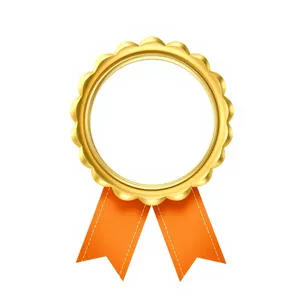Gold 3D Circle Icon Design Symbol