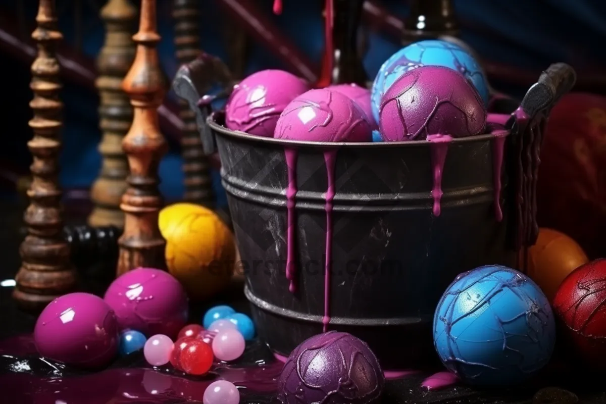 Picture of Colorful Egg Decoration for Festive Holiday Celebration.