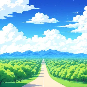 Vibrant Countryside Landscape Underneath Clear Blue Skies