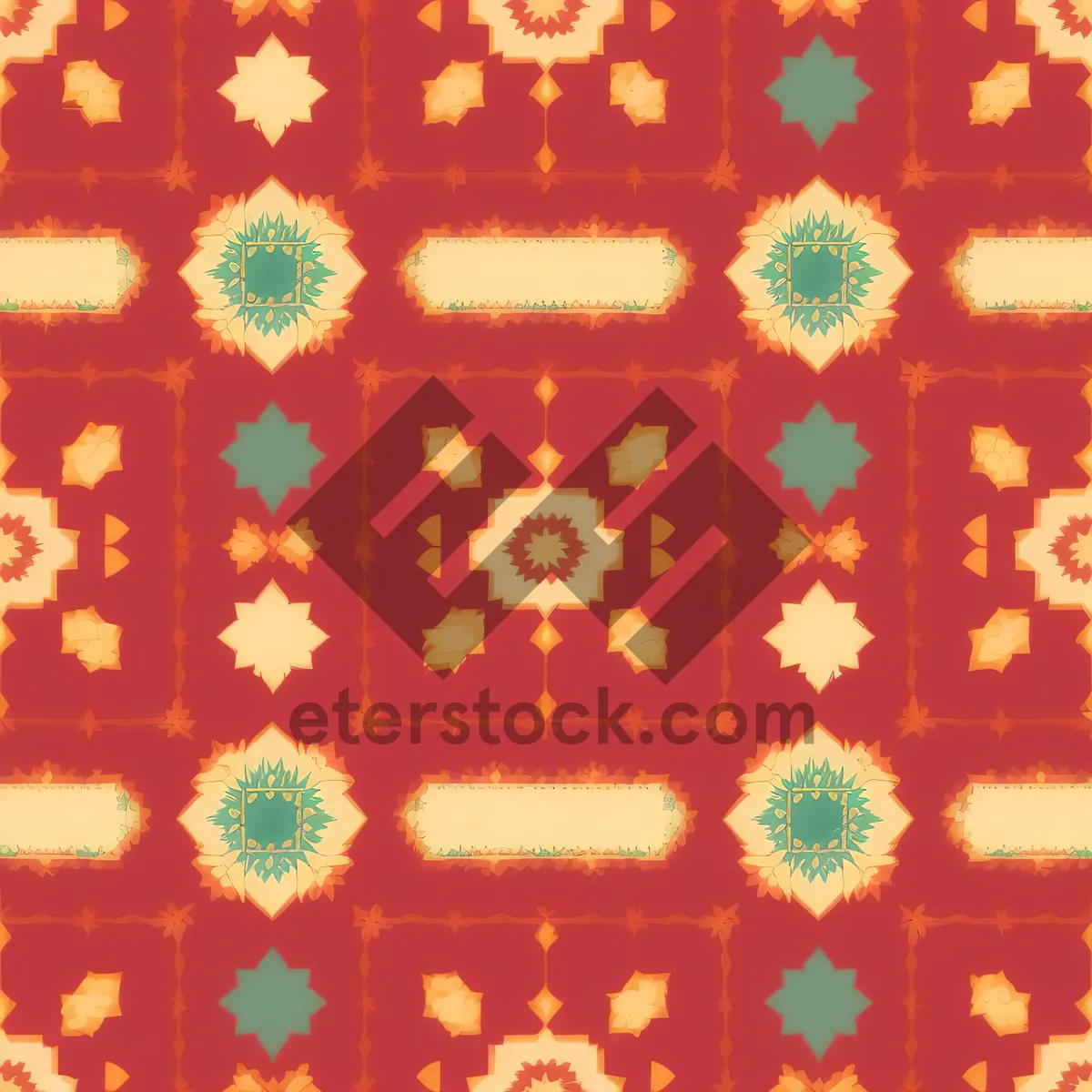 Picture of Ornate Floral Damask Design with Retro Textile Revival