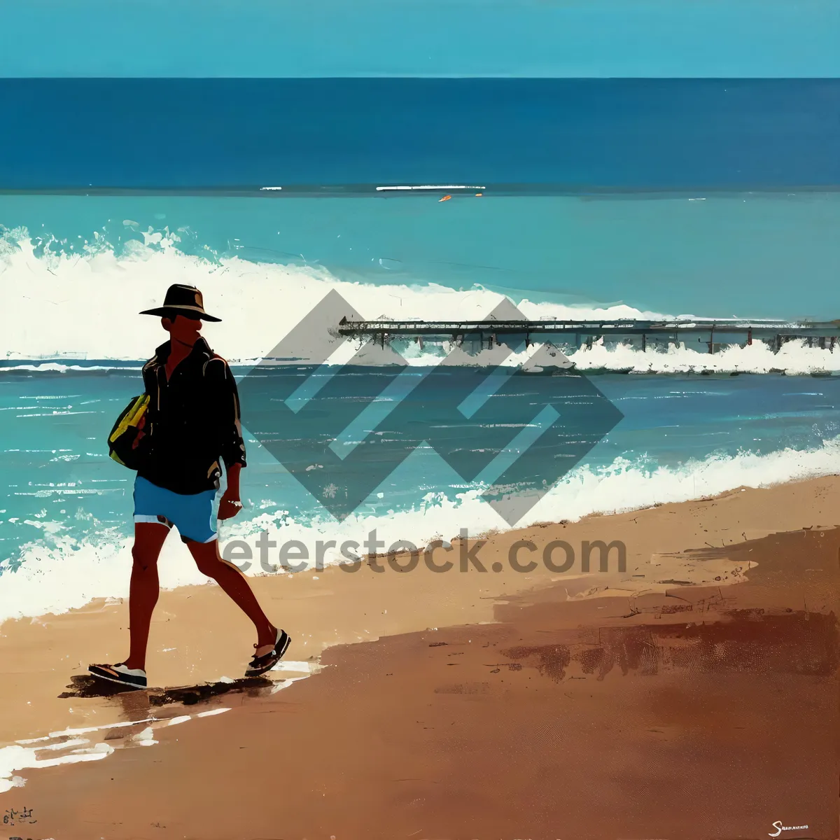Picture of Summertime Bliss: Couple Enjoying Fun-Filled Beach Vacation
