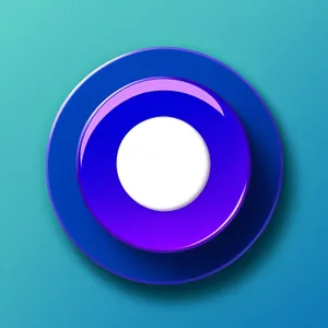 Shiny Glass Button Icon with Reflection