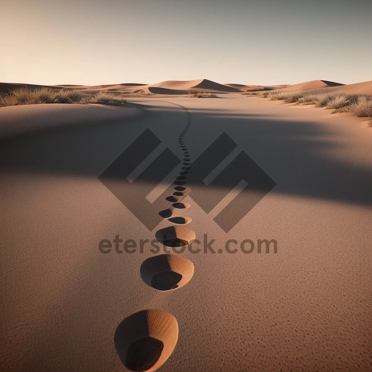 Picture of Golden Horizon: Sunlit Dunes of a Desert Landscape