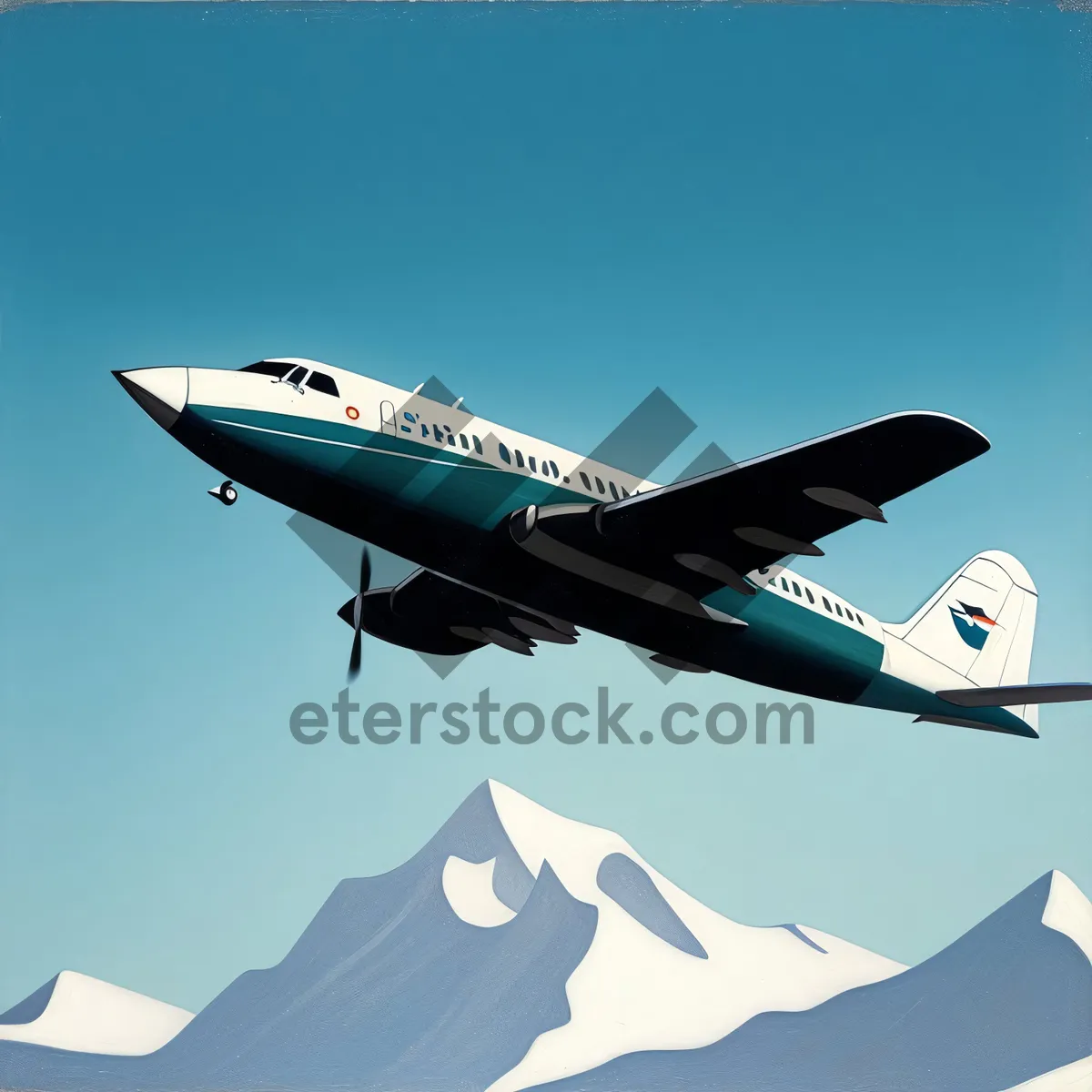 Picture of High-speed Jet Soaring Through Clear Blue Sky