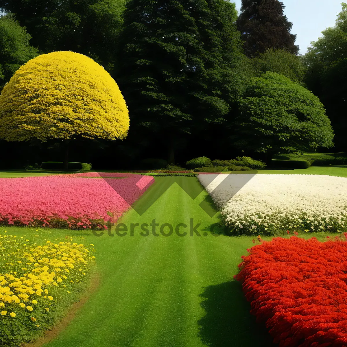 Picture of Serene Summer Landscape with Tree and Ramie Field