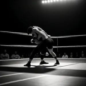 Silhouette of Man with Sword in Action