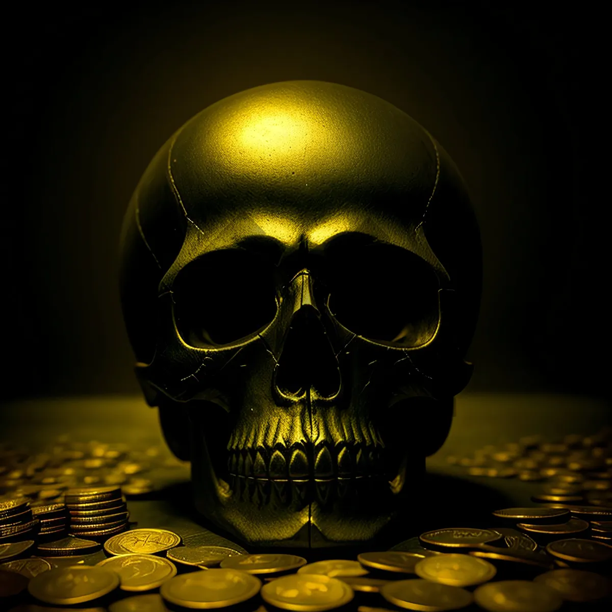 Picture of Terrifying Pirate Skull with Dark Eyes