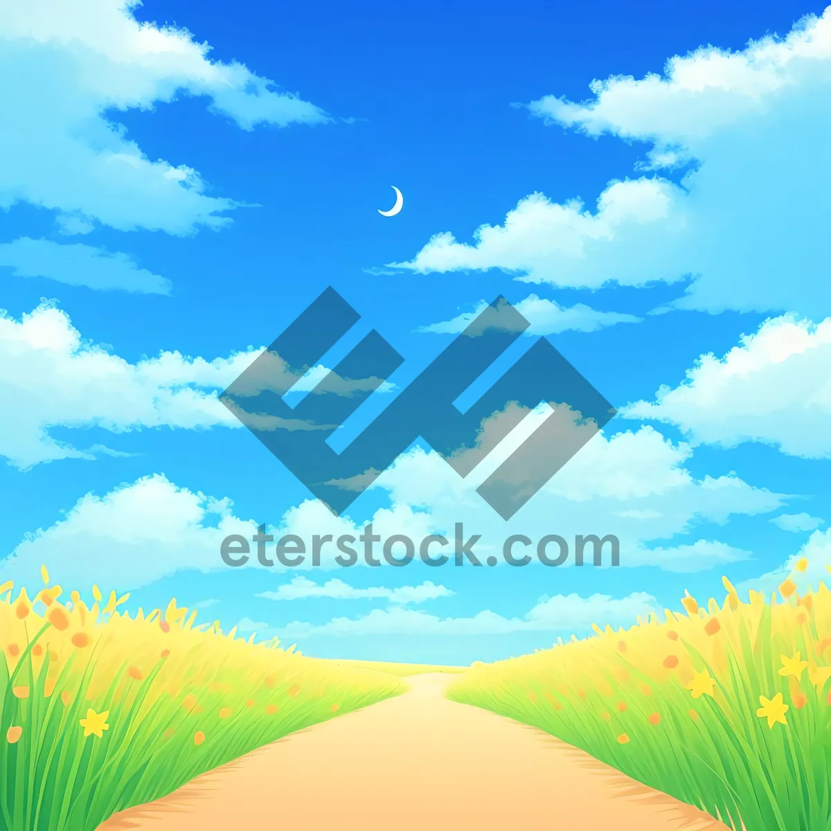 Picture of Vibrant summer meadow under clear skies