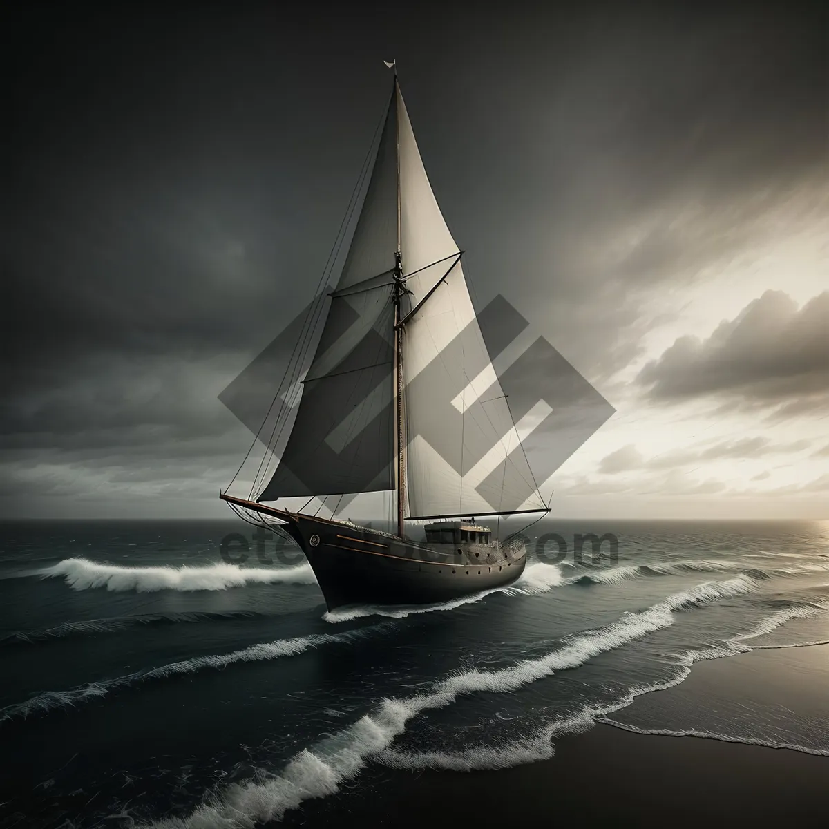 Picture of Serene Sunset Sailing on Calm Waters