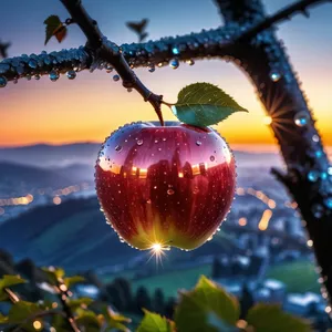 Shiny Red Delicious Apple Ornament for Holiday Celebration