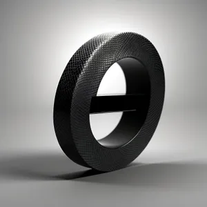 Shiny black 3D circle web button design