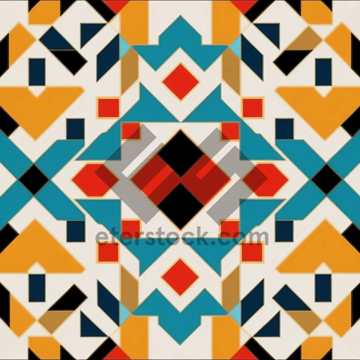 Picture of Geometric modern tile pattern in colorful backdrop design