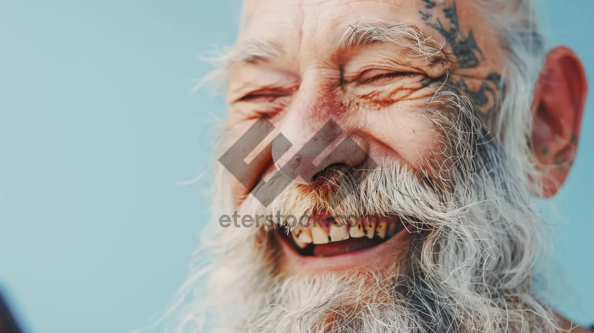 Picture of Happy Blonde Model Wearing Fur Hat Smiling Mystically