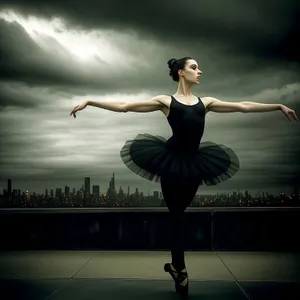 Dynamic Dance Performance: Vigorous Jumping Pose