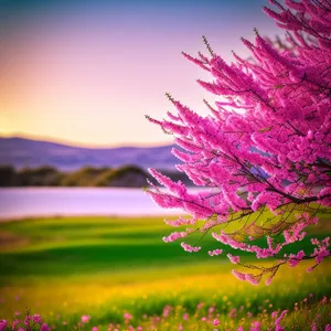 Pink Maple Sky: A Colorful Digital Art Glow