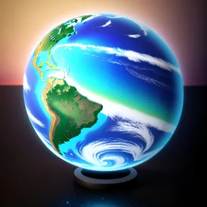 Global Earth Map on Glass Sphere