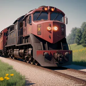 Vintage Electric Locomotive on Railway Track