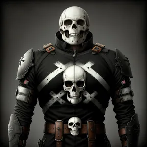 Scary Skeleton Football Helmet for Halloween Attendant