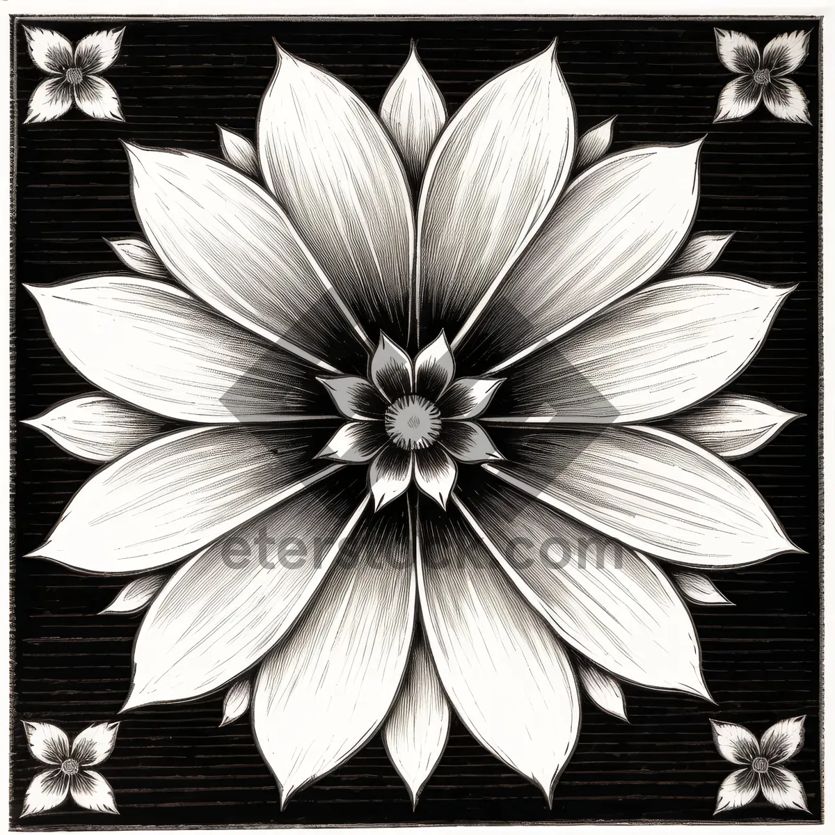 Picture of White Lotus: Digital Art with Exquisite Floral Patterns