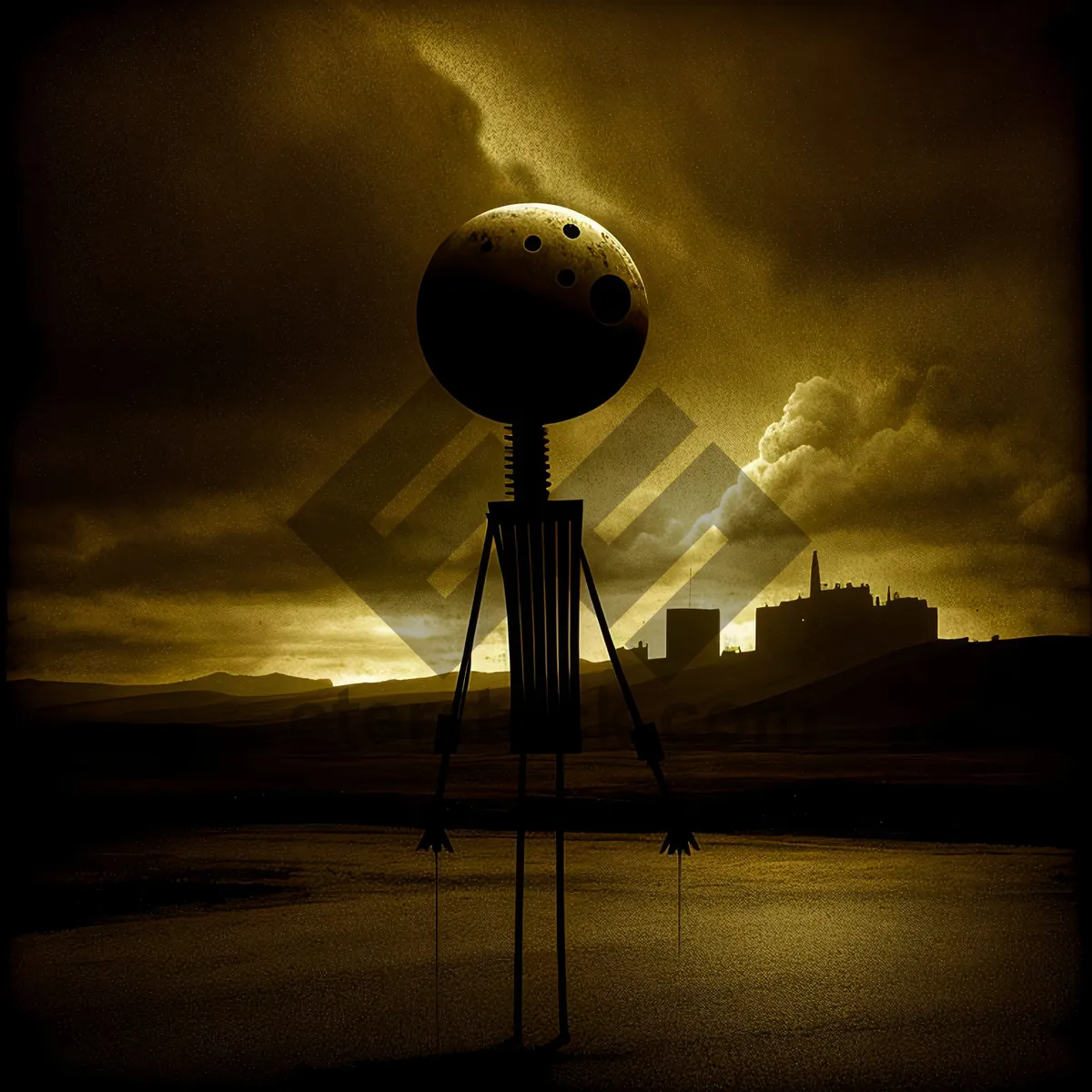 Picture of Sundown Serenity: Sky-high Water Tower Silhouette