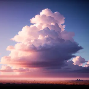 Vibrant Sky with Fluffy Clouds and Sunshine