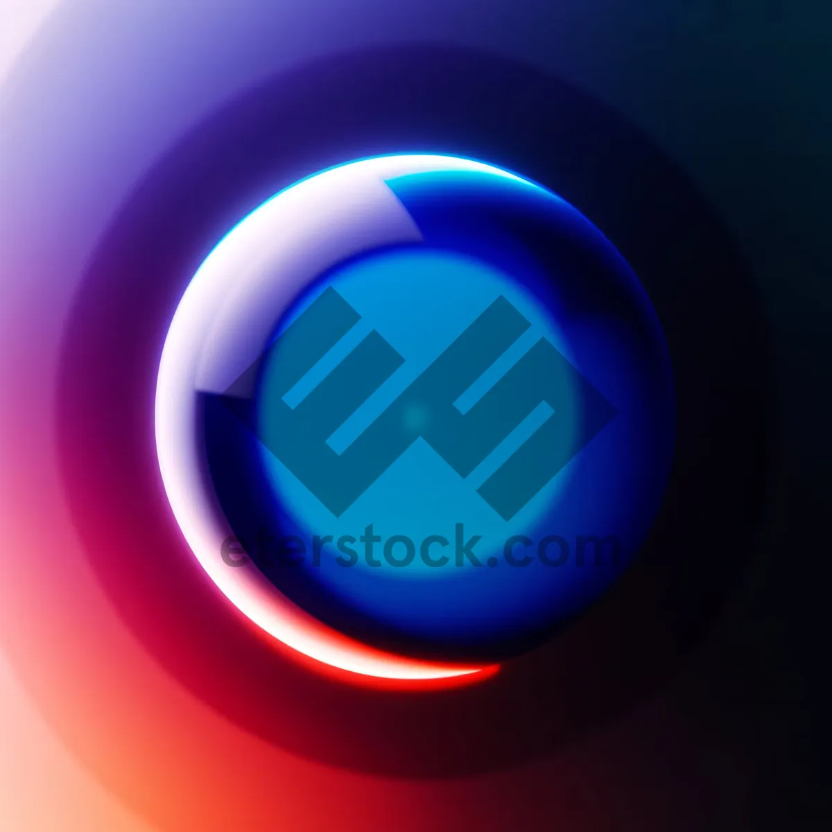 Picture of Shiny round web button with glossy glass effect