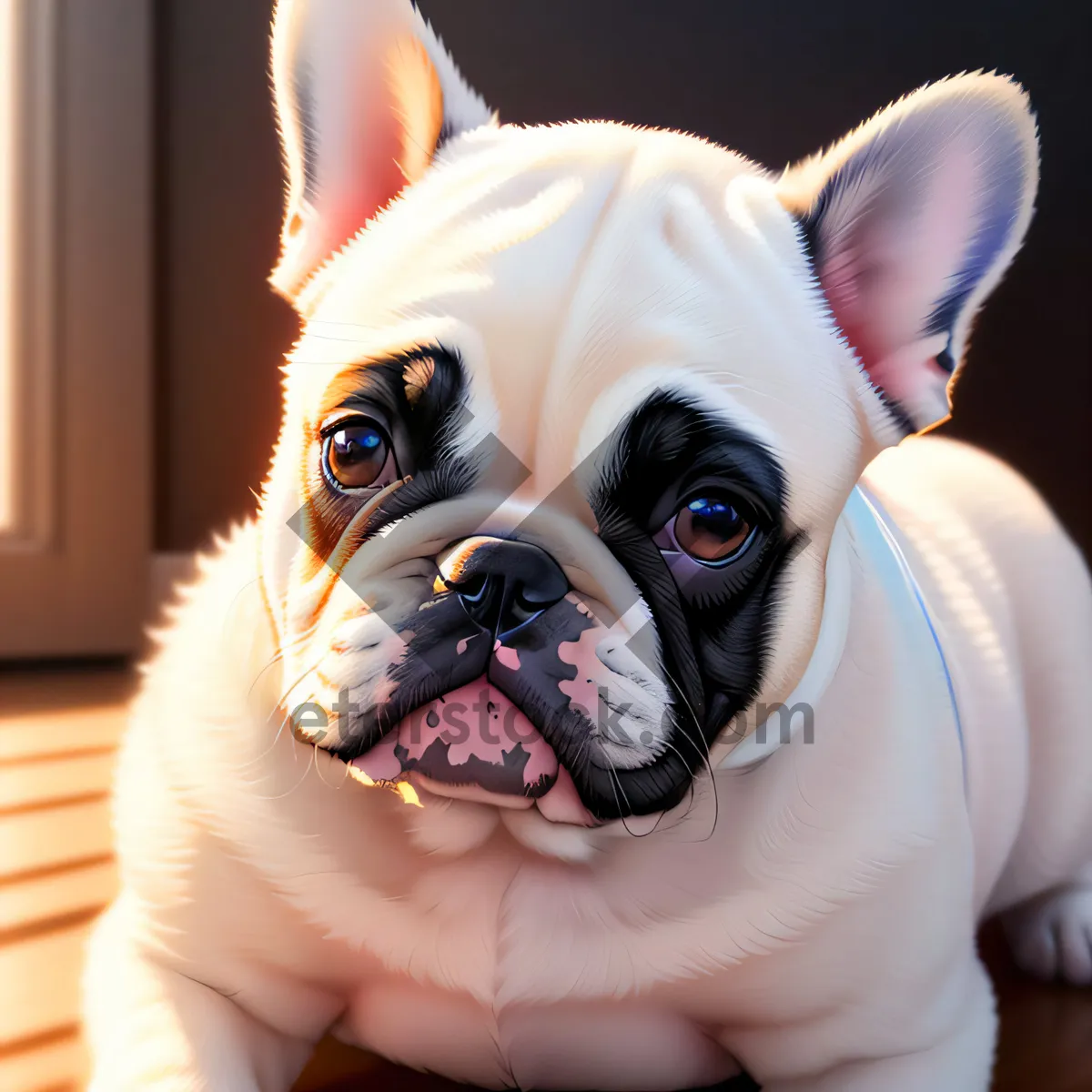 Picture of A heart-melting bulldog puppy with an endearing and touching gaze