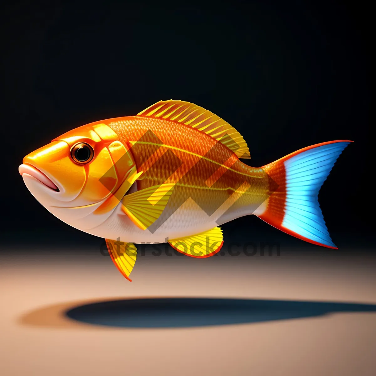 Picture of Gleaming Goldfish in Underwater Aquarium