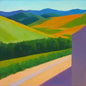 Vibrant Countryside Field under Sunny Sky