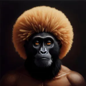 Wild Primate Mask: Black Ape Portrait in Wildlife