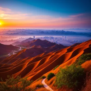 Idyllic Sunset Over Highland Valley