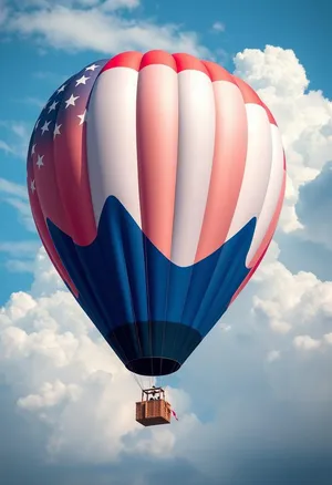 Colorful Hot Air Balloon in Celebration Sky
