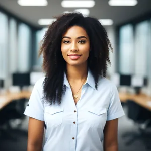 Friendly and Confident Businesswoman Smiling in Office