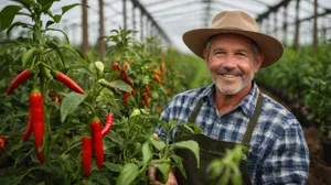 Fresh Pepper Harvest from Farmer's Garden.