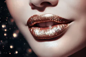 Close-up of lips with bold makeup