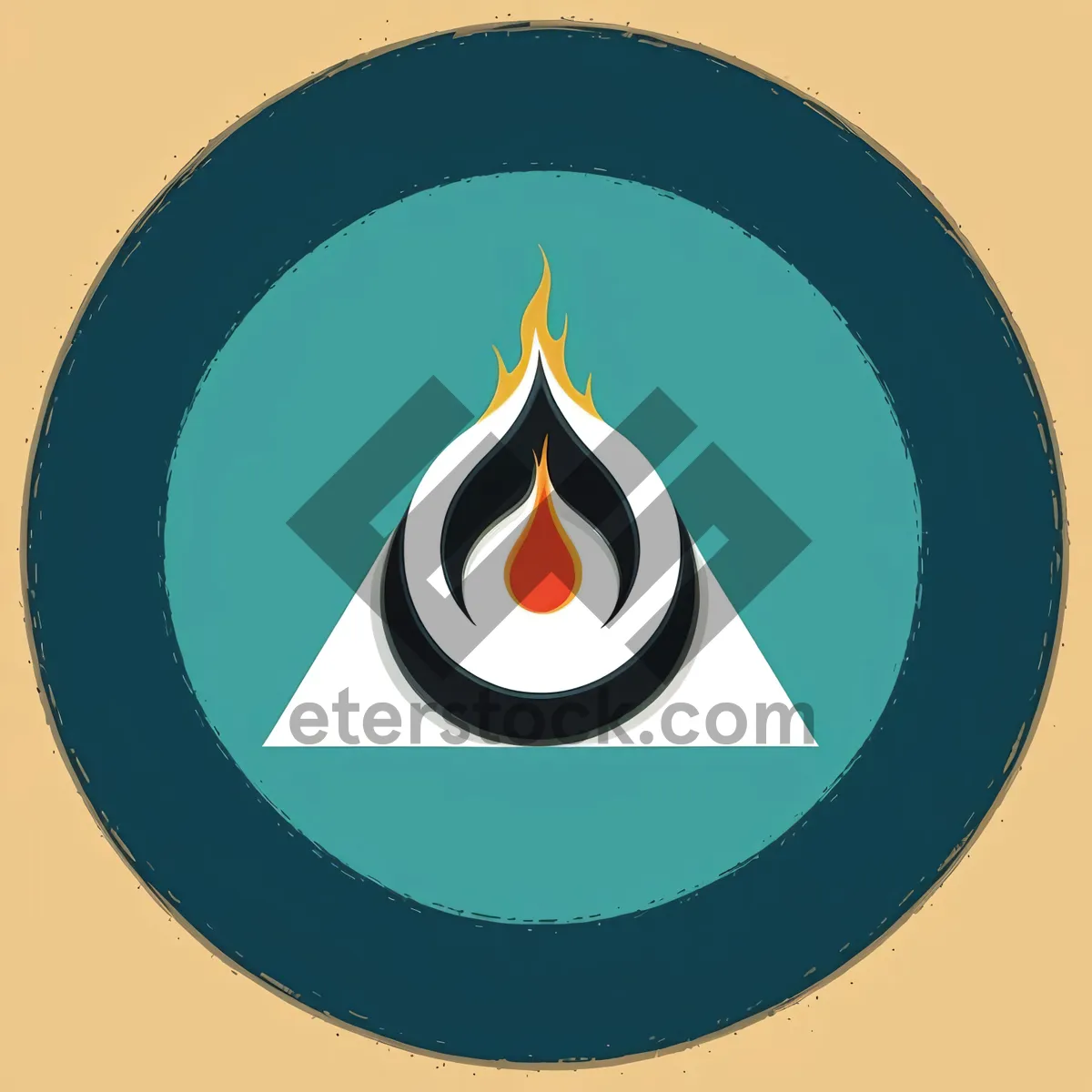 Picture of Black Hazard Sign Button Icon: Web Graphic Design