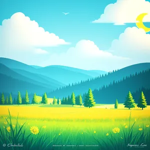 Idyllic Summer Countryside Landscape Under Clear Skies