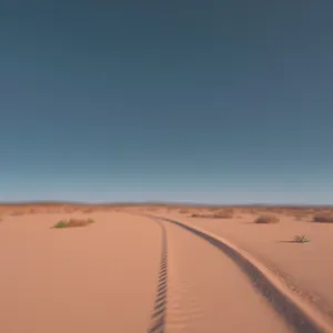 Dune Horizon: Vast Expanse of Desert Landscape with Sunny Skies