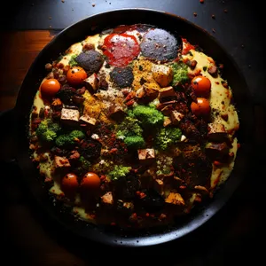 Healthy bean and vegetable salad on plate