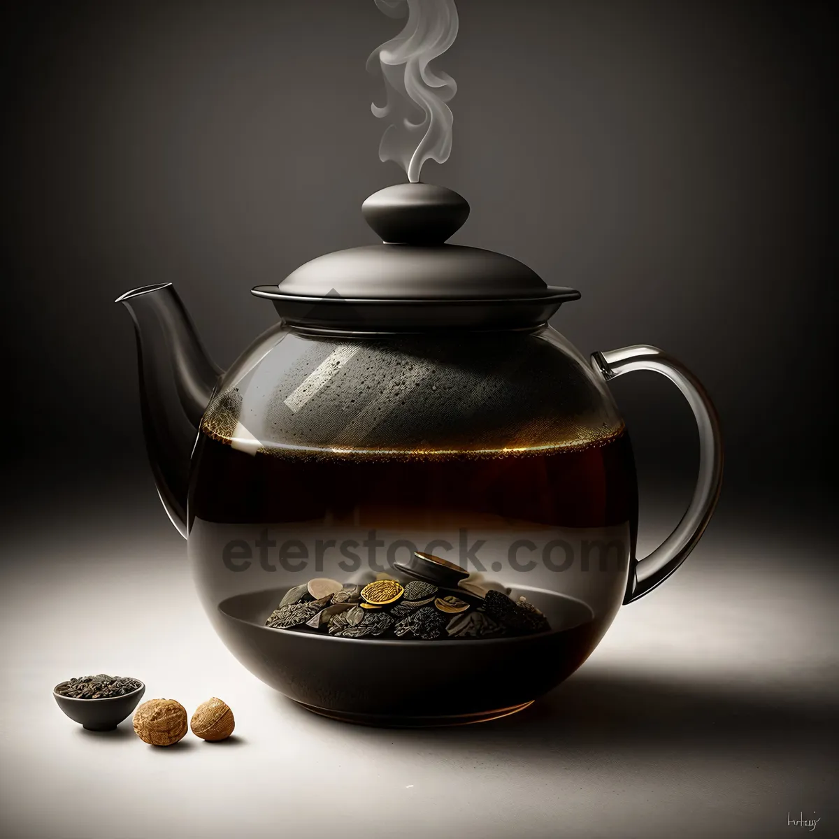 Picture of Traditional Ceramic Teapot with Handle, Perfect for Hot Beverage