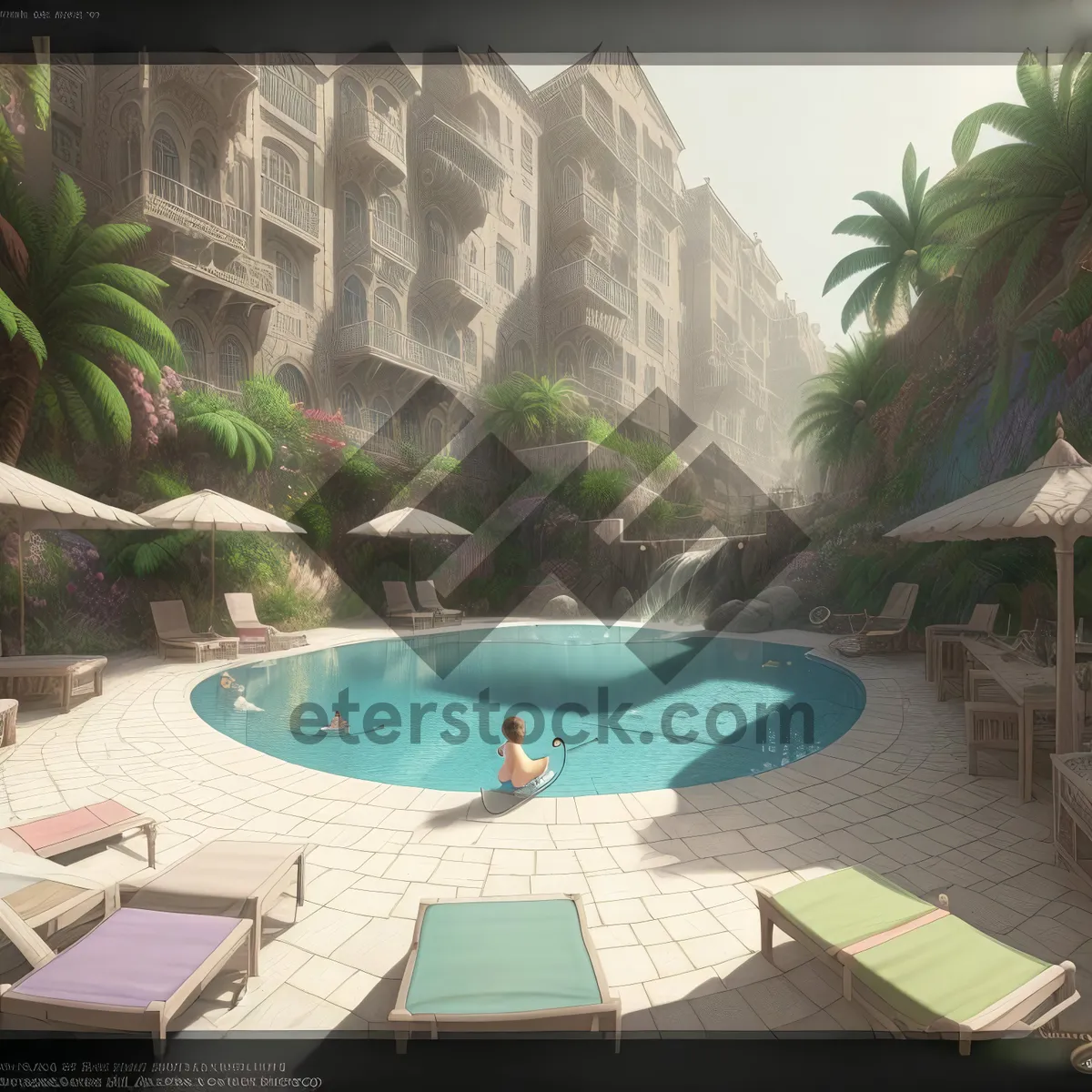 Picture of Luxury Tropical Resort Pool - A Blissful Summer Escape