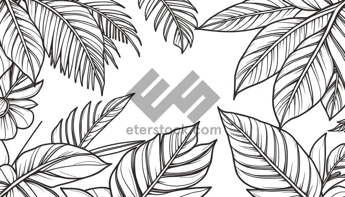 Picture of Floral Bamboo Silhouette Graphic Design Element