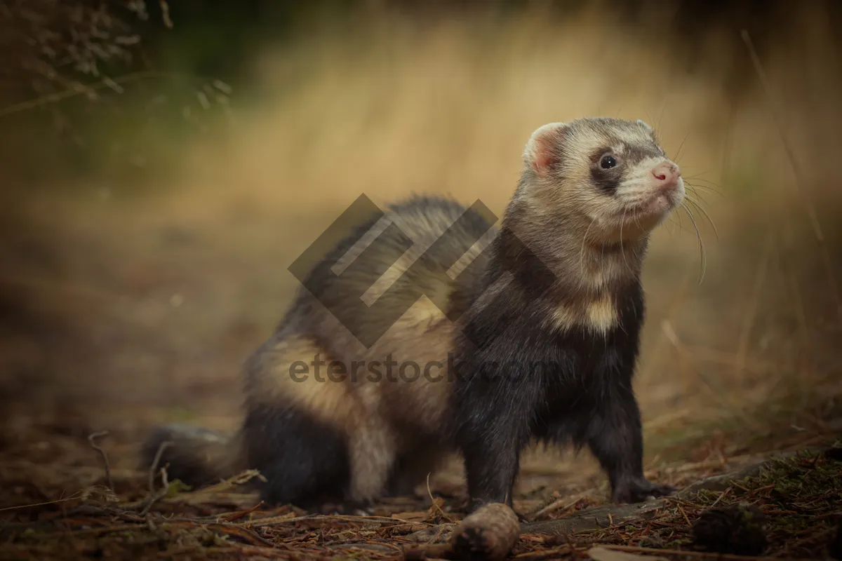 Picture of Brown Weasel at the Wildlife Zoo with Cute Fur