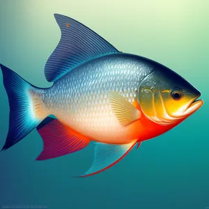 Colorful Goldfish Swimming in a Tropical Aquarium