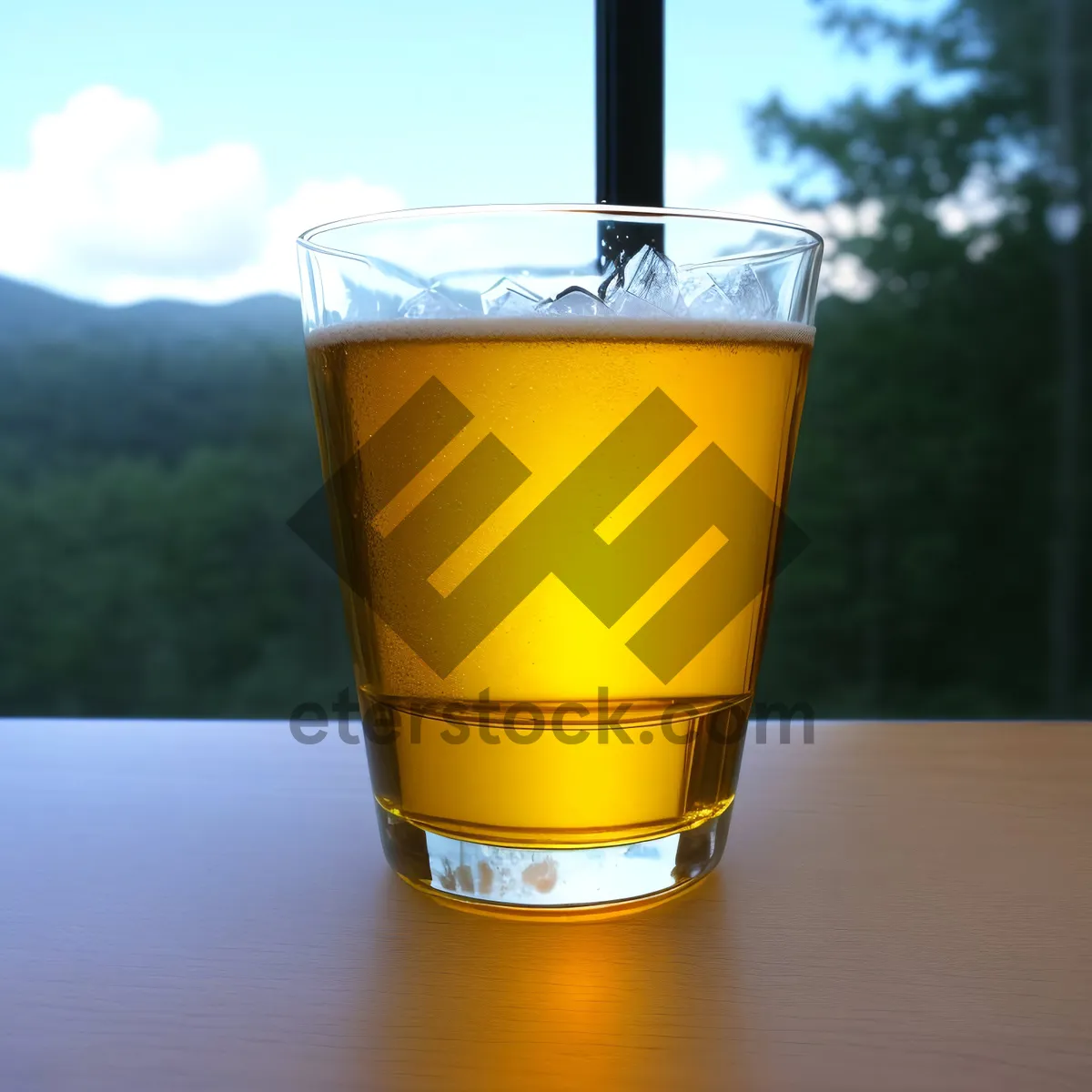 Picture of Golden Refreshment in a Chilled Beer Glass