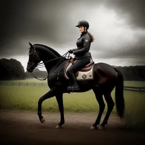 Dynamic Equestrian Vaulting Horse in Action