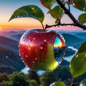 Fresh Red Delicious Apple with Juicy Berries