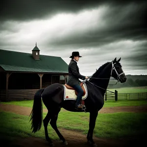 Equestrian Saddle on Majestic Stallion