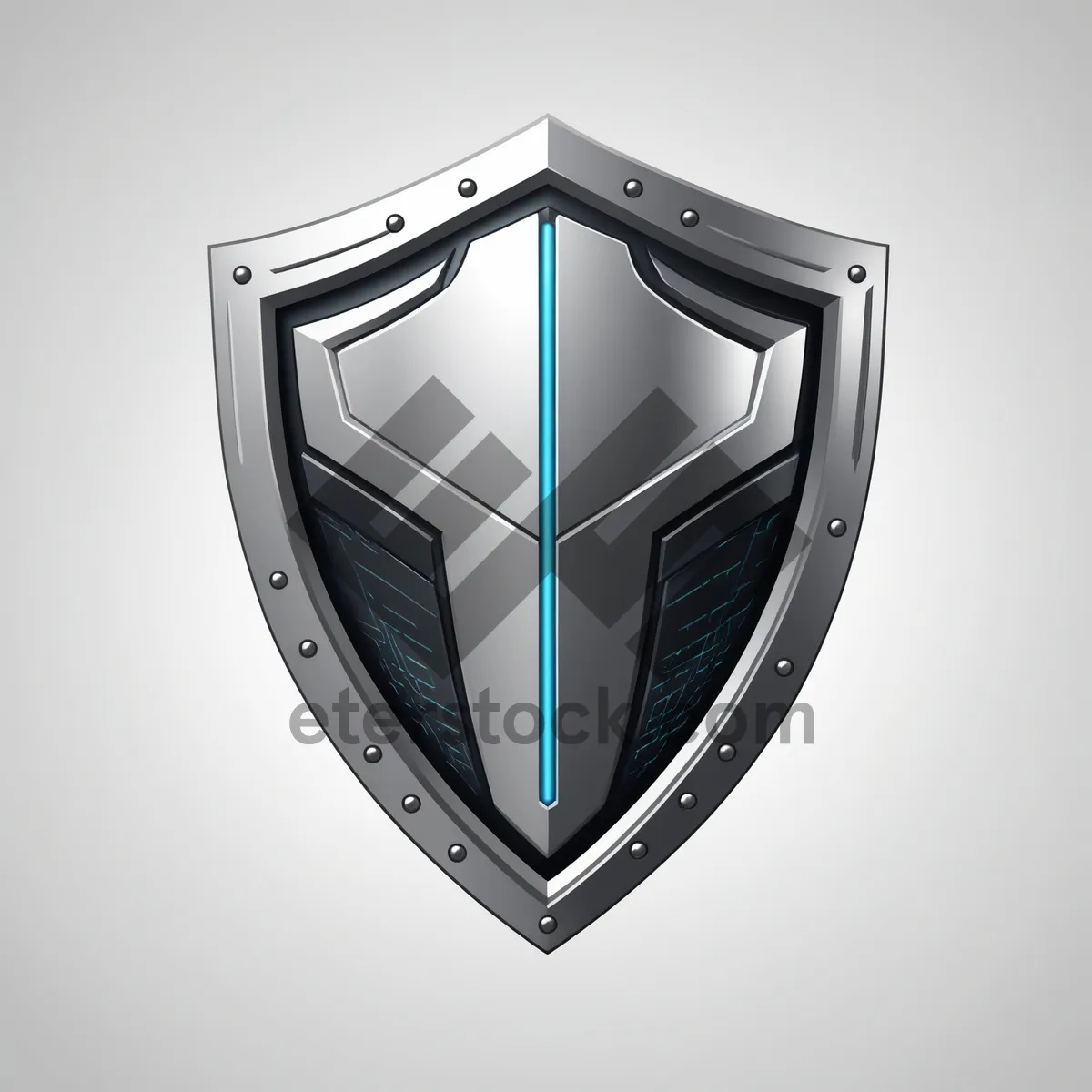 Picture of Shiny 3D Shield Icon with Heart Gem