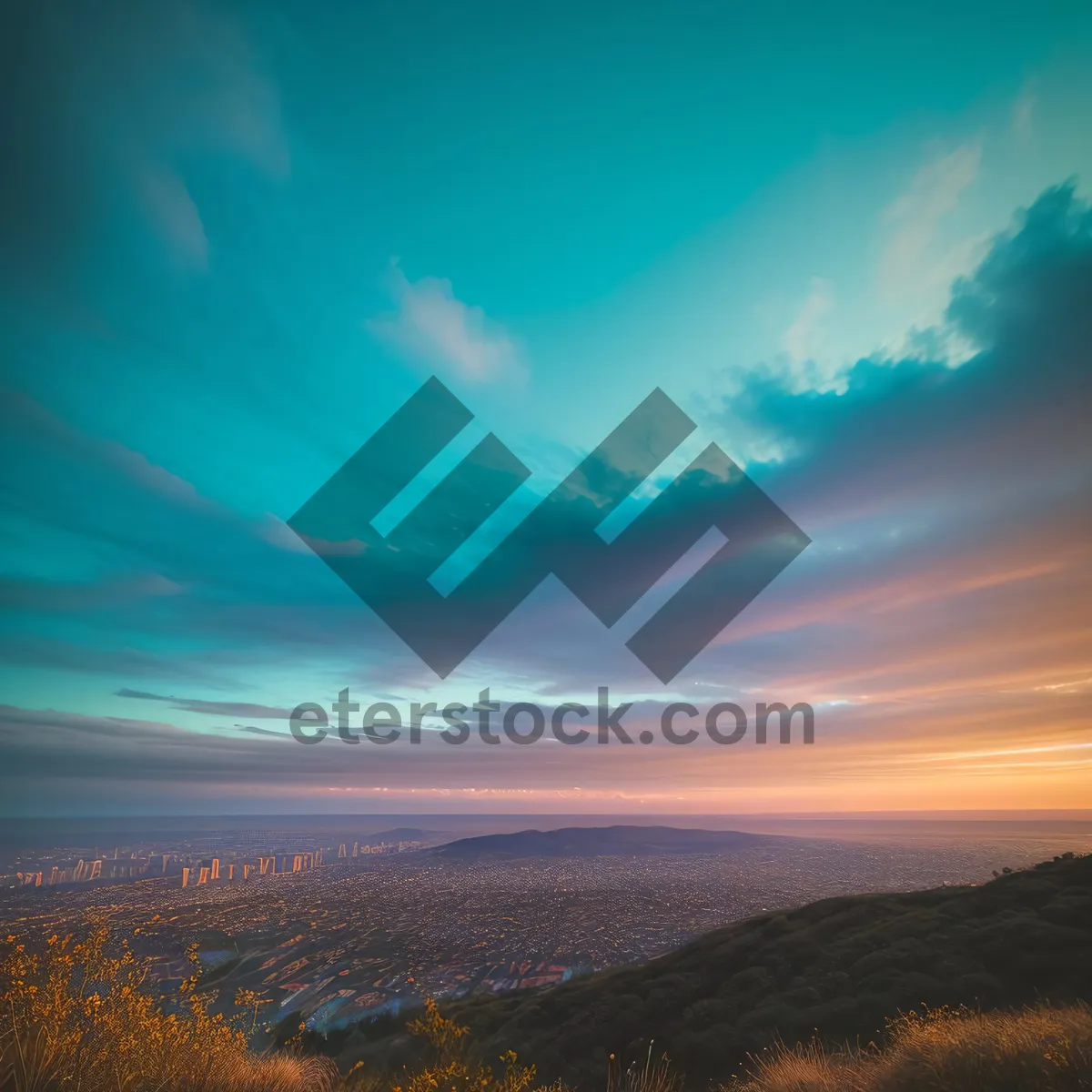 Picture of Glorious Sunset Over Rural Meadow